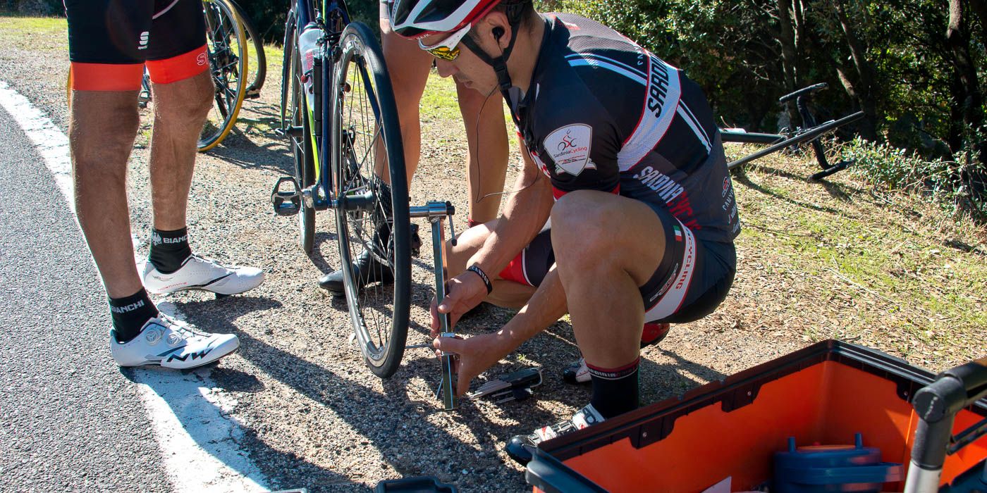 fixing a bike on the go